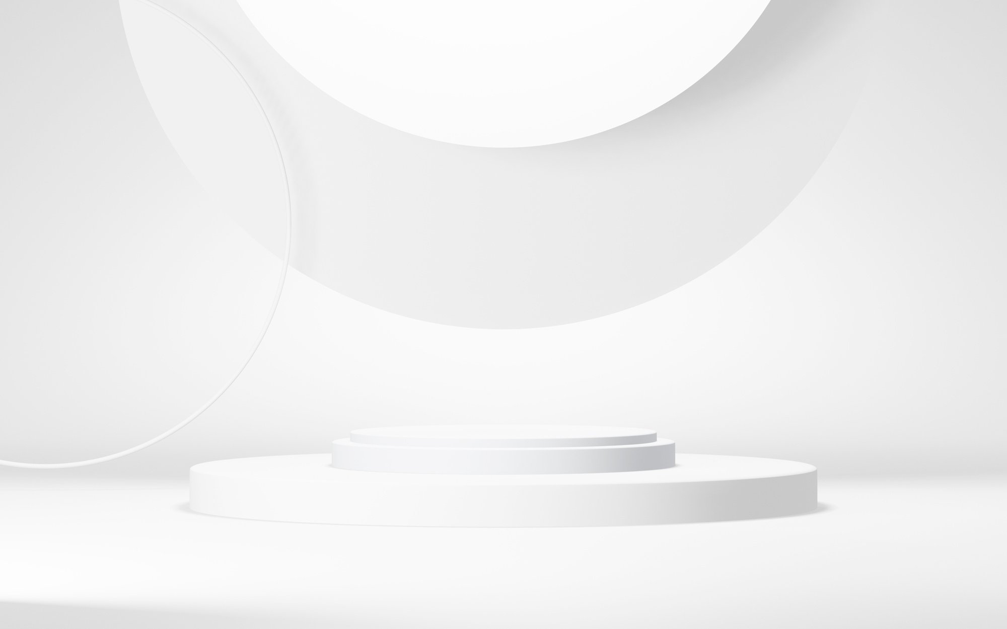 Podium and White Geometric Shape Background